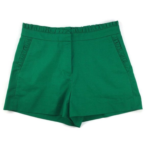 J. Crew Factory Pants - J.Crew Green Ruffle High Rise Shorts Pockets